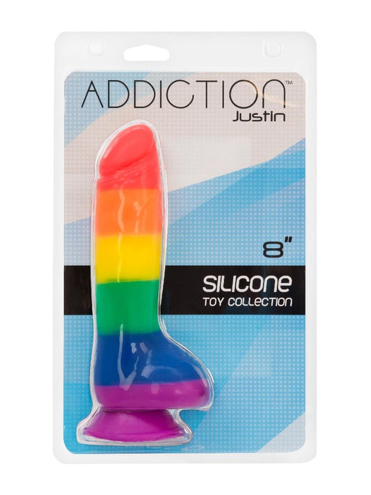 Swan Addiction Justin 8" Dildo - Rainbow