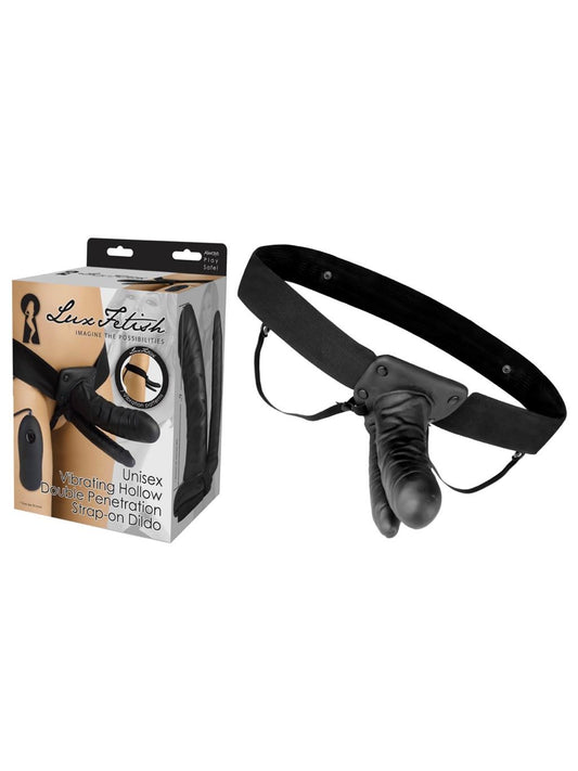 Lux Fetish | Unisex Vibrating Hollow Double Strap-On