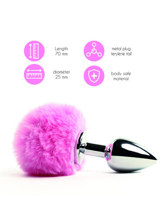 FeelzToys Bunny Tails Butt Plug - Pink