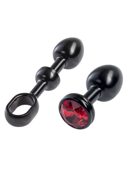 Malesation | Alu-Plug With Gemstone | Small : Black