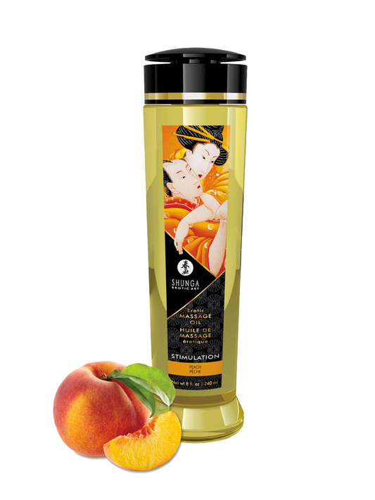 Shunga | Massage Oil Stimulation | 240ml : Peach