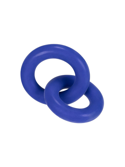 Hunkyjunk Duo Linked Cock/Ball Rings - Cobalt