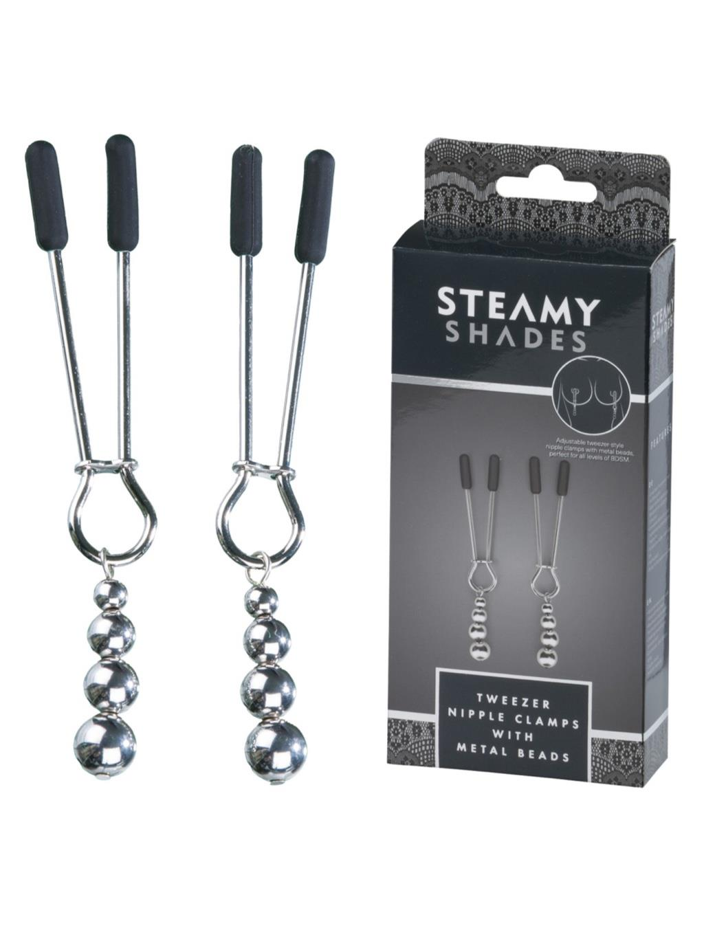 Steamy Shades | Tweezer Nipple Clamps with Metal Beads